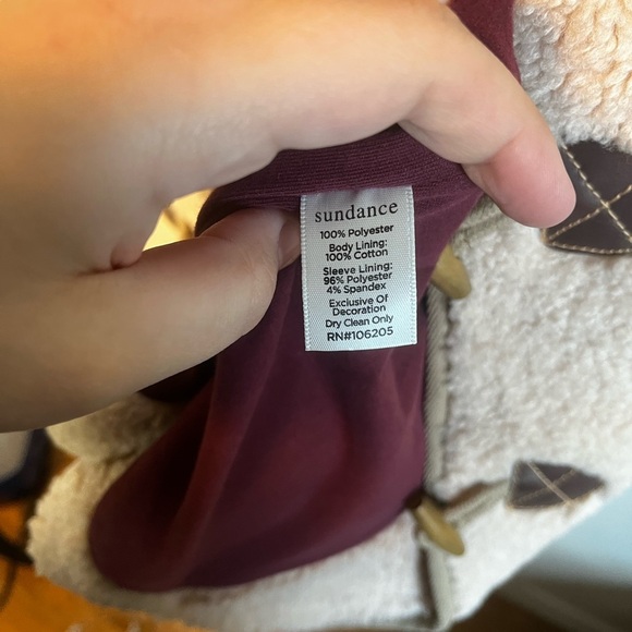 Sundance Light Pink Sherpa Cozy Teddy Toggle Closure Long Coat Tan Small S - Picture 4 of 5